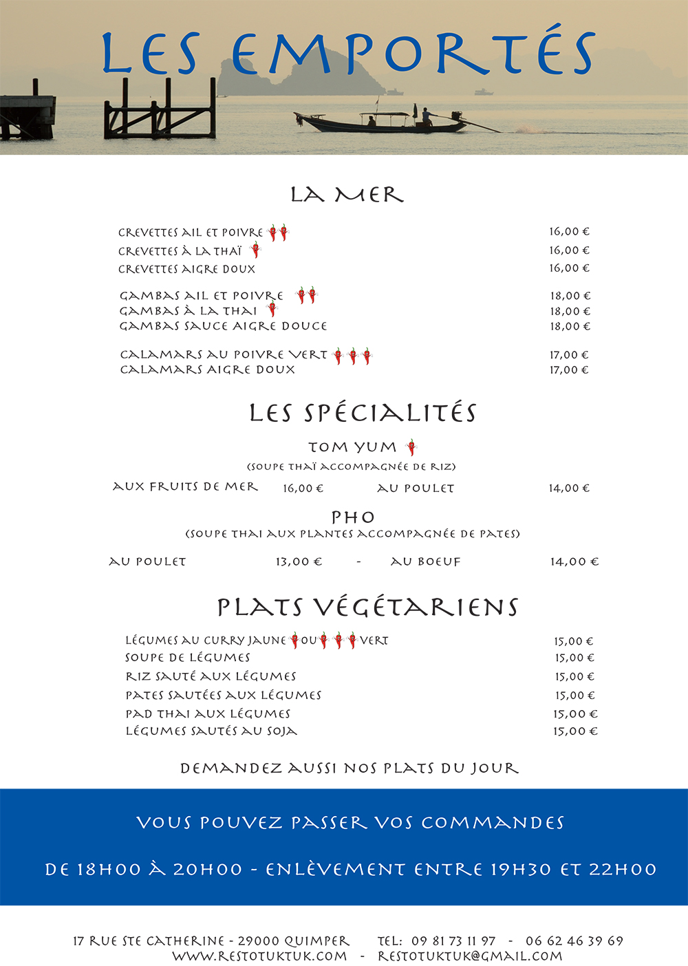 le tuktuk carte à emporter